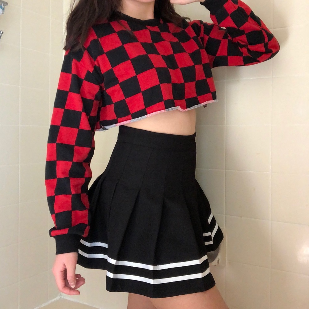F21 Checkered Crop Top